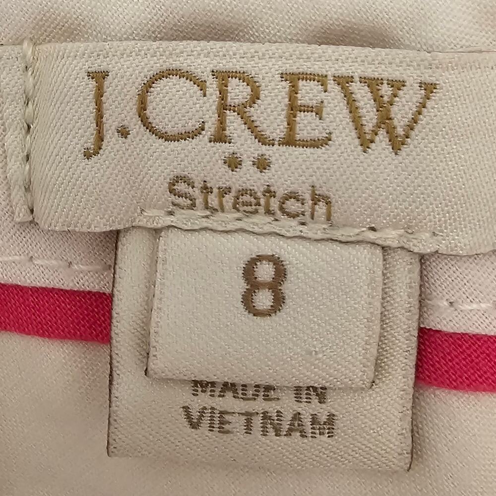 J.Crew Printed Stretch Chino Shorts White/Coral Size 8 - Picture 4 of 5
